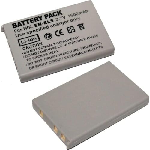 1Pcs 3.7v 1600mAh EN-EL5 Camera Battery for Nikon Coolpix P4 P80 P90 P100 P500 P510 P520 P530 P5000 P6000 P5100 5200
