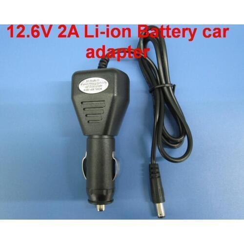 1PCS High Quality 12.6V 2A 2000mA car Charger 12.6v 2a 2000mA Li-ion Battery car adapter Power supply For lithium battery