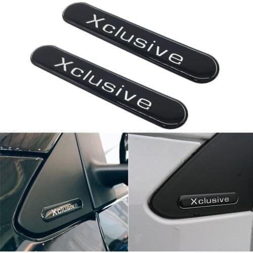 2Psc 3D Gel Xclusive Emblem Badge Log Waterproof Car Stickers DIY Body Side Mirror Decal Universal For Benz Smart Brabus Fortwo