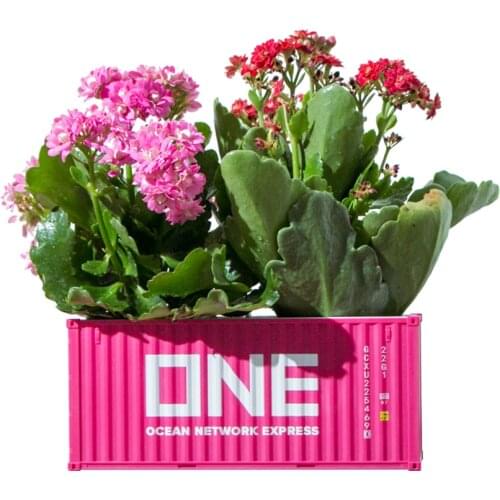 20ft Cargo Container Model Creative Succulents Plant Pot Garden Storage Flower Pot Micro Landscape Decor Shipping Container Box