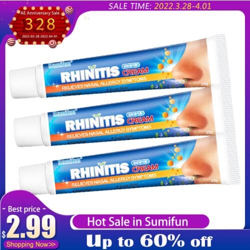 3Pcs Sumifun Nasal Ointment Rhinitis Sinusitis Mint Cream Runny Nose Itchy Sneezing Help Breathe Nose Antibacterial Plaster