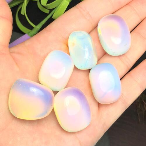 6pcs Natural rainbow opal quartzite crystal quartz mineral specimen repair lingqi aquarium garden decoration free of charge