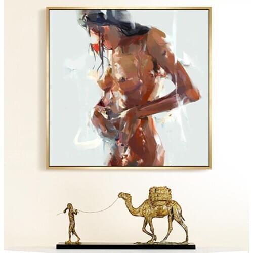 Abstract Nude Women Portrait Oil Painting on Canvas Posters and Prints Wall Art Picture for Living Room Home Decor