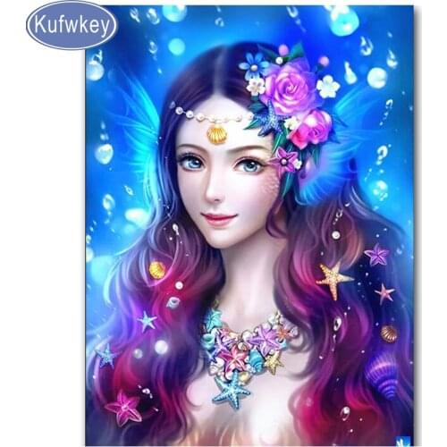 Hot Full square round diy 5d diamond painting cartoon girl pattern mosaic 3d diamond embroidery princess Beauty decoration art