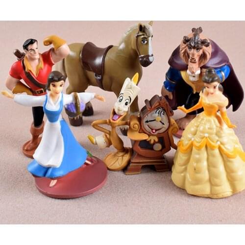 Anime Beauty and The Beast Lumiere Chip Action Figure Model Toy Disney Princess Collection Cartoon Figurine Doll Children Gift
