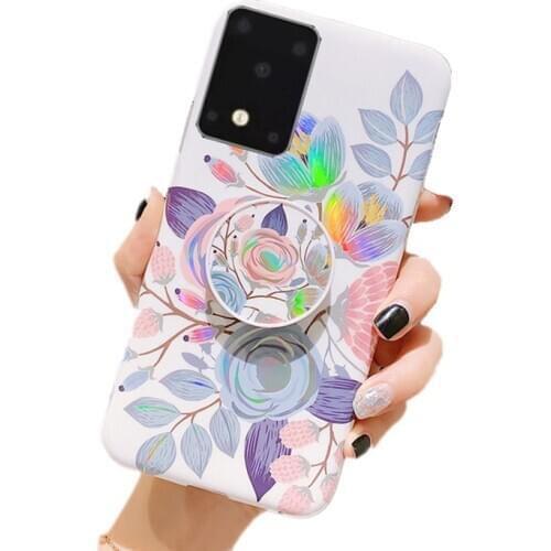 Glitter Ring Case For Samsung Galaxy S20 FE S21 Note 20 Ultra Note10 Plus S10 S9 TPU Laser Case For Samsung A51 A71 A30 A50 A41