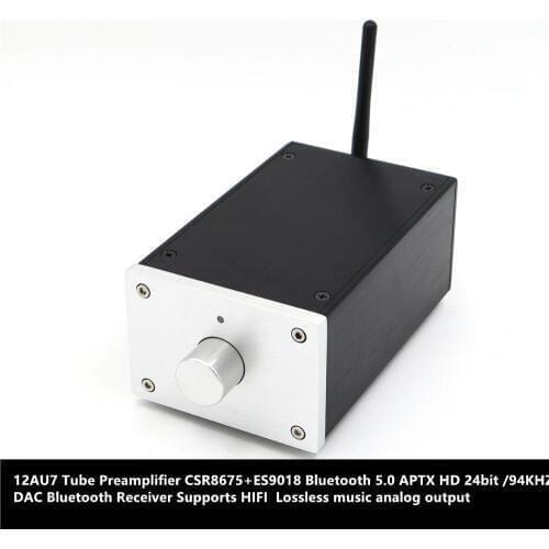 Bluetooth 5.0 LDAC CSR8675 APTX HD + DAC ES9018 24bit/96KHZ Audio decoding Bluetooth Audio Received +12AU7 Tube Preamplifier
