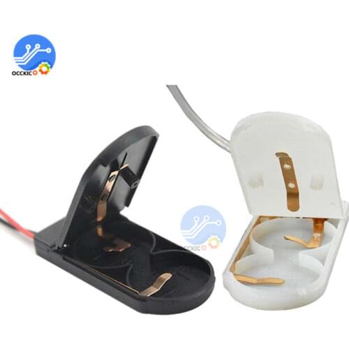 Black/White CR2032 Battery Button Cell Holder Socket storage case box with ON/OFF Switch