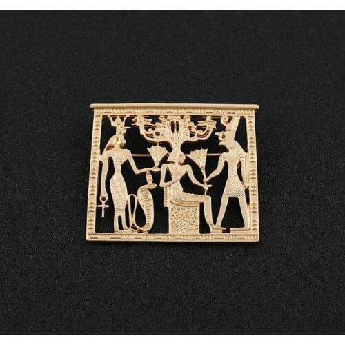Egyptian Pharaoh relief exquisite Matte gold personalized retro coat suit Cardigan Brooch Pin pin pin pin pin lady