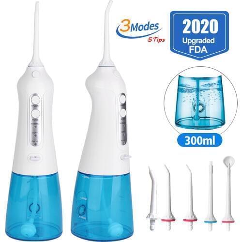 5 Jet 300ML Oral Irrigador Dental USB Rechargeable Water Floss Portable Dental Water Flosser Irrigation Teeth Cleaner