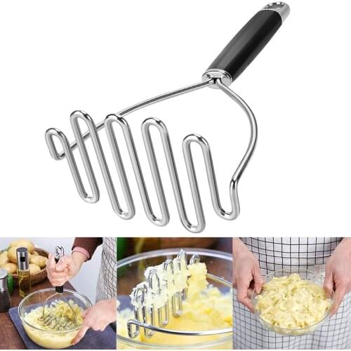 Manual Wave Shape Potato Masher Portable Stainless Steel Potato Crusher Wavy Pressure Mashed Press Kitchen Gadget