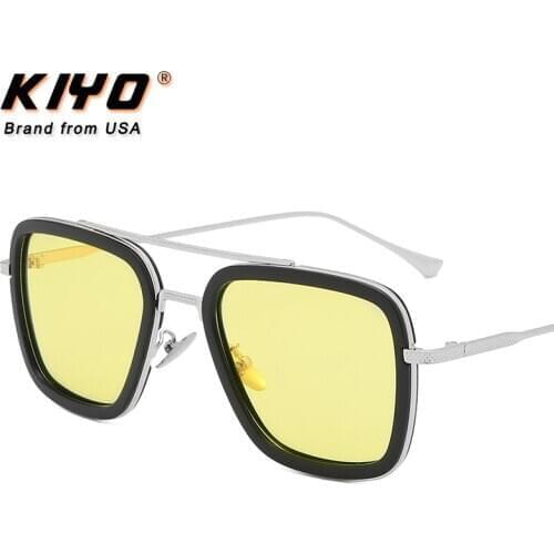 KIYO Brand 2020 New Women Men Square Photochromic Polarized Sunglasses Metal PC Classic Sun Glasses UV400 Driving Eyewear 2836