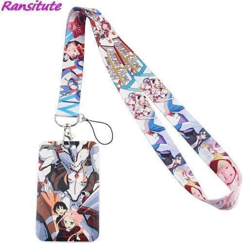 Ransitute R1474 Creative Anime Lanyard Credit Card ID Holder Bag Student Women Travel Bank Bus Business Card Cover Badge