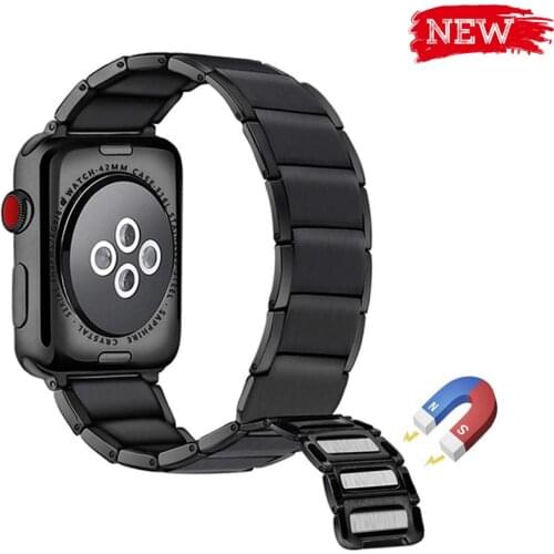 Magnetic strap for apple watch band 44mm 40mm 42mm 38mm iwatch series SE/6/5/4/3/2/1 Stainless Steel Adjustable bracelet