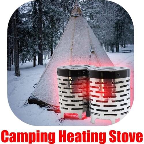 Camping Mini Heater Camping Stove, Portable Stainless Steel Tent Heating Cover Folding Warming Stove Cover for Outdoor Hiking