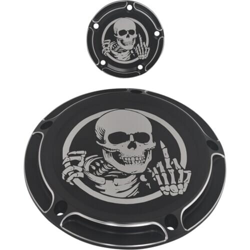 Motorcycle Skull Head Derby Timing Engine Clutch Side Cover For Harley FLHX Electra Street Glide Dyna Softail Touring Road King