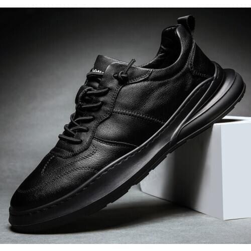 Men Shoes fashion Genuine PU Loafers Breathable Autumn lace up comfortable Casual Shoes Outdoor Men Sneakers shoes