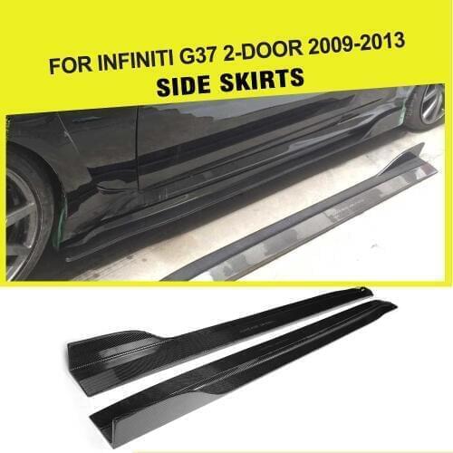 Carbon Fiber / FRP Car Side Skirts Extension Lip for Infiniti G37 2-Door Base Journey Coupe 2009 - 2013