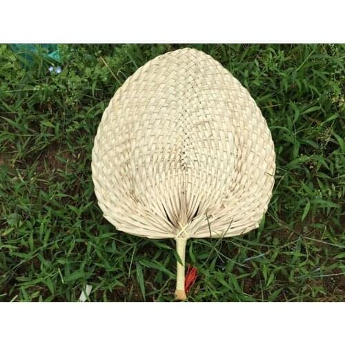 Natural Cool Baby Mosquito Repellent Fan Summer Manual Straw Hand Fans Palm Leaf