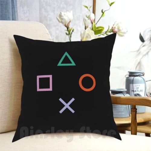 Button Console Merch Pillow Case Printed Home Soft DIY Pillow cover Control Games Joystick Stick Playstation Nittendo Xbox