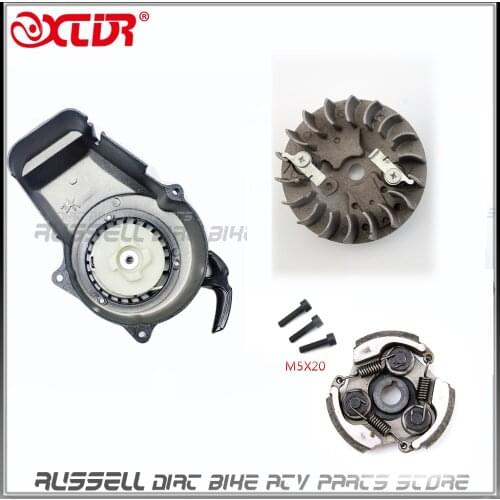 New Pull Start & Flywheel & clutch 49cc Dirt Mini Pocket Bike Scooter ATV QUAD