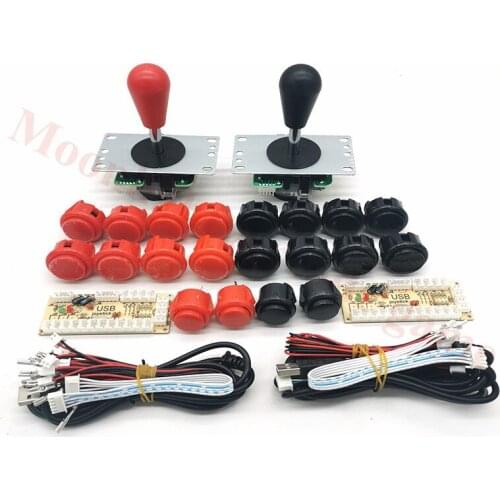 Zero Delay Arcade DIY Kit Zero Delay USB Controller PC Sanwa Oval ball Joystick with Push Buttons for PC for pandora game