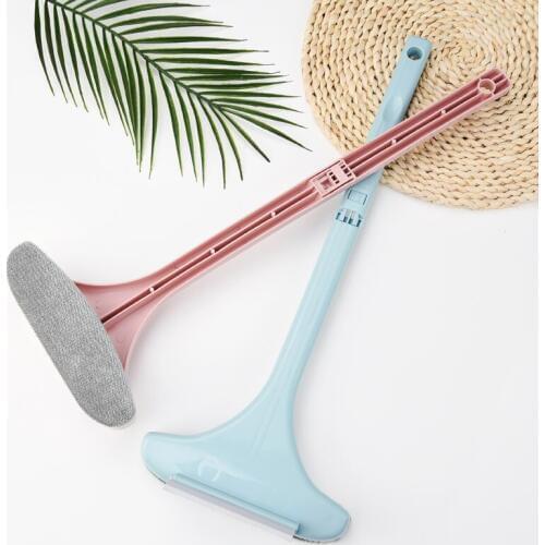 1Pcs 2 IN 1 Portable Clean Tools 2Colors Removable Long Handl Dust Cleaning Brush Washing Window Supplies PP/Flannelette