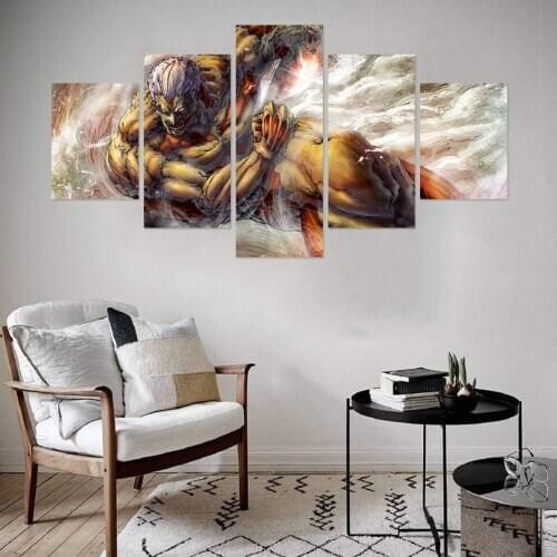 5 Piece Wall Art Canvas Paintings Giant Anime Figure Posters Home Modern Decor Manga Pictures Prints Living Room Decoration