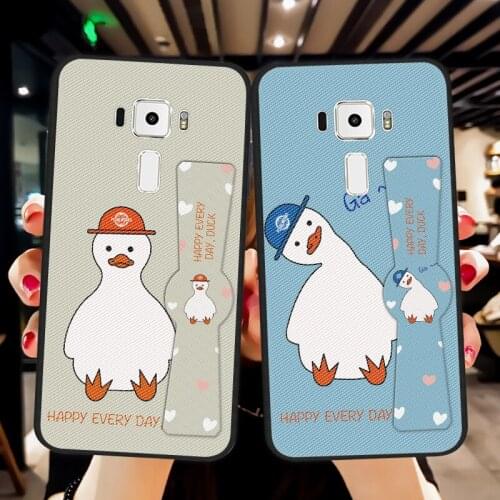 Silicone Wristband Back Case For Asus zenfone Selfie ZD551KL Z00UD Cute Duck Cover Coque For Asus ZenFone 3 ZE552KL