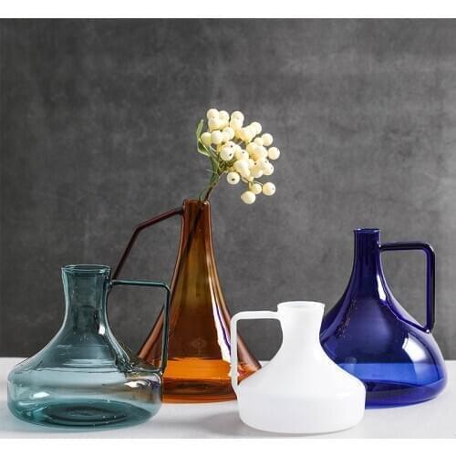 Modern glass vase pot type glass terrarium Crafts flower vases nordic decoration home jarrones decorativos moderno small vase