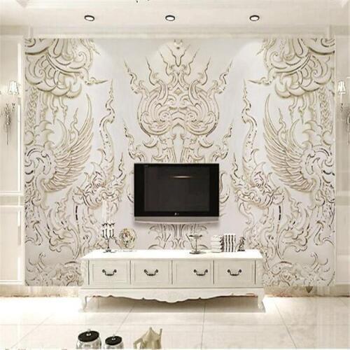 Modern 3d effect custom photo wallpaper large luxury hotel hall TV background wall mura European court relief pattern wallpaper