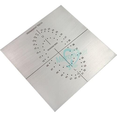 1PC Stainless Steel Dental Rubber Dam Punch Hole Board Barrier Positioning Template With Scale Clinic Lab Instrument Tool