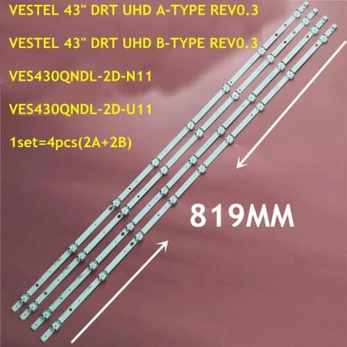 LED Backlight strip lamp For VESTEL 43" DRT UHD A/B-TYPE REV0.3 LED43292UHDFVP VES430QNDL-2D-U11 LT-43C870 43C862 43U6663DB
