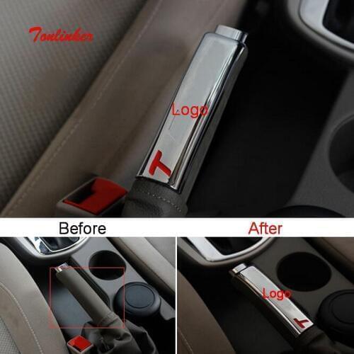 Tonlinker Interior Hand Brake Sequin Cover Stickers for Chevrolet Cruze 2009-2014 Car styling 1 PCS ABS Chrome Cover sticker