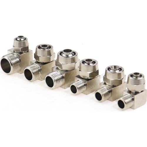 PL4 6 8 10 12mm Pipe Tube To -M5 M6 1/8 1/4 3/8 1/2 Trachea Quick Screw Connector Copper Pneumatic Components Fast Twist Joint