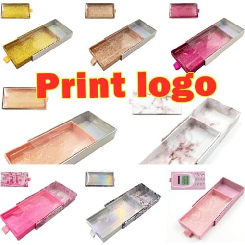 Pull box Eyelash Packaging Box Wholesale Lash Boxes Packaging Custom logo 25mm Mink Eyelashes Package Case Vendors print logo