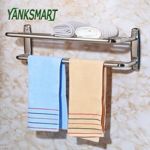 YANKSMART Bathroom Accessories Set Wall Mount Towel Rack, Bathroom Hardware Bathroom Hanging Shelf Set