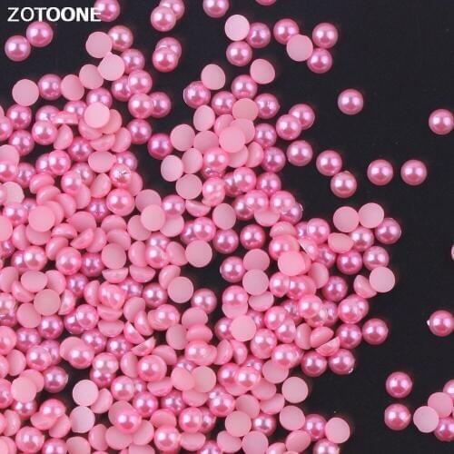 ZOTOONE 1000pcs Deep Pink Pearls for Handicrafts Rhinestones for Fabric Flat Back Rhinestones on Clothes Needlework Nail Art E