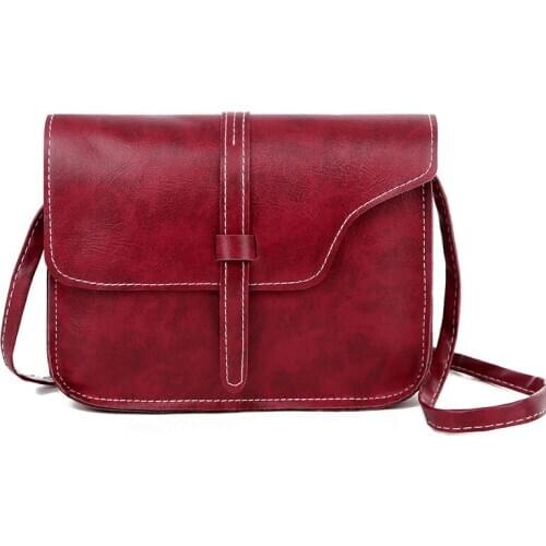 Womens Shoulder Bag Messenger Bag Solid Color and Simple Vintage Square Sling Bag Drawstring Bag
