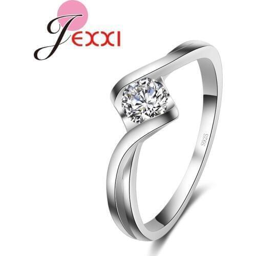 Cubic Zirconia Crystal Woman Rings Wholesale 925 Sterling Silver Wedding Engagment Ring For Women Fashion Band Jewelry