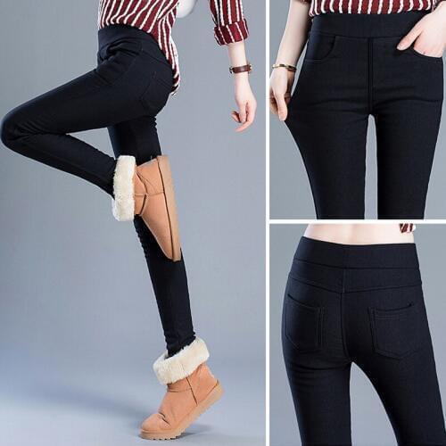 Ladies Soild Skinny Black Pants High Waist Woman Pants Casual Women Autumn Black Fly Skinny Trousers