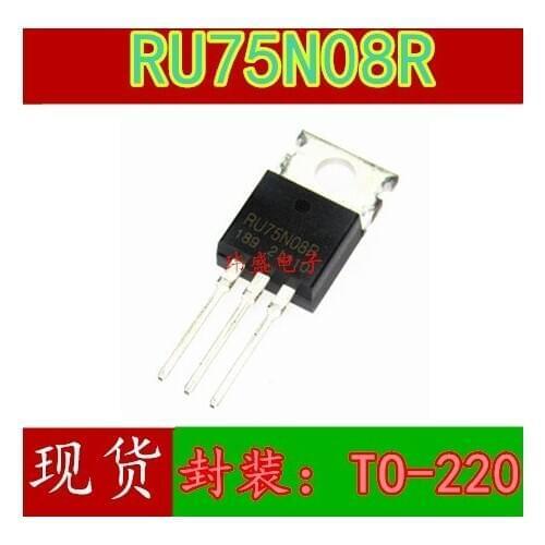 10pcs 75N08 RU75N08R TO-220