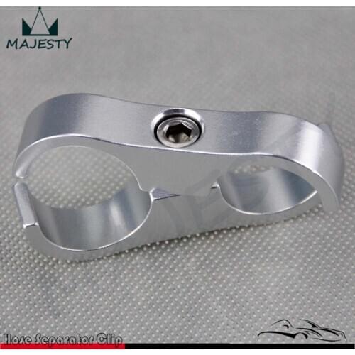 12-AN AN12 19MM Braided Hose Separator Clamp Fitting Adapter Bracket Oil line clip hood silver color