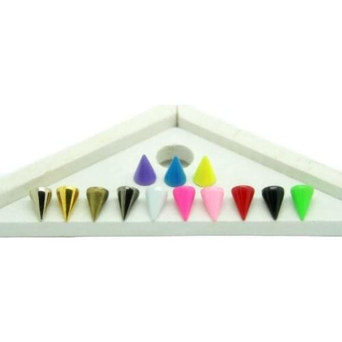 7X10mm Alloy Painted Spike Garment Rivet Studs Screw Back For Leather Craft Bag Belt Clothing Shoes Pet Collar Trims Accessories