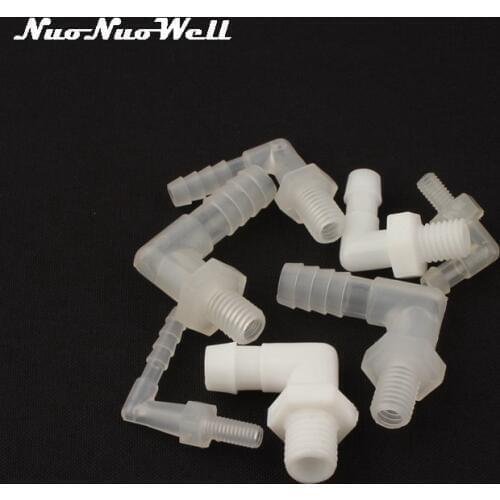 8pcs NuoNuoWell M6~M12 Thread 90 Degree Pipe Elbow Connector Aquarium Adapter Fish Water Tank Hose Fittings Garden Irrigation