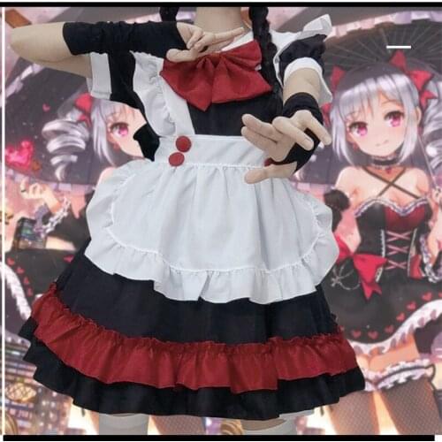 Little Evil Anime Cosplay Halloween Costumes Maid Outfits Japanese Kawaii School Student Lolita Dress Princess Role Play Clothes