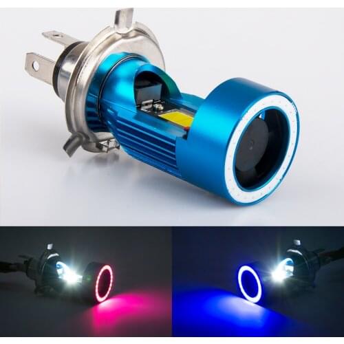 BA20D LED H6 P15D HS1 H4 Led Motorcycle Headlight Bulbs Motorbike hi/lo Beam Headlamp with Angel eye Light