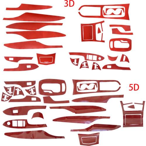 Beler 21pcs Car Interior Door Instrument Console Decoration Cover Trim Sticker Kit Fit For Cadillac ATS-L 2014-2016 2017 2018