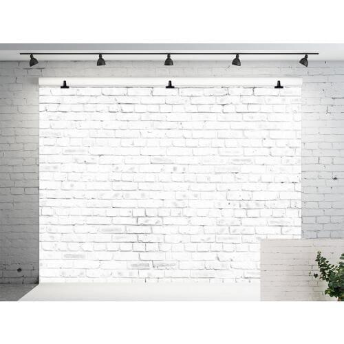 VinylBDS 10x10ft White Brick Wall Background Photography Seamless Backdrops Backgrounds For Photo Studio White Wall Vintage Wall