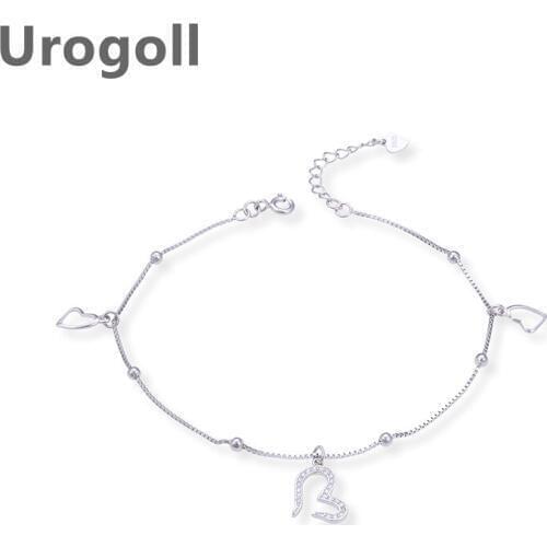 Noble Women Anklet 925 Sterling Silver Zircon Beads Ball Love Anklet To Lady Decoration Jewelry For Foot Accessories Dress Up